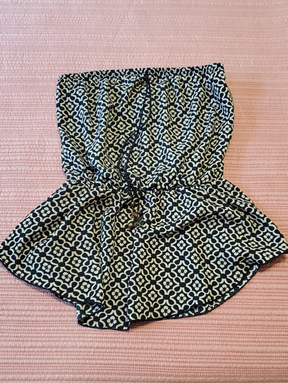 Celine By Champion Peplum Elastic Waist Tube Top